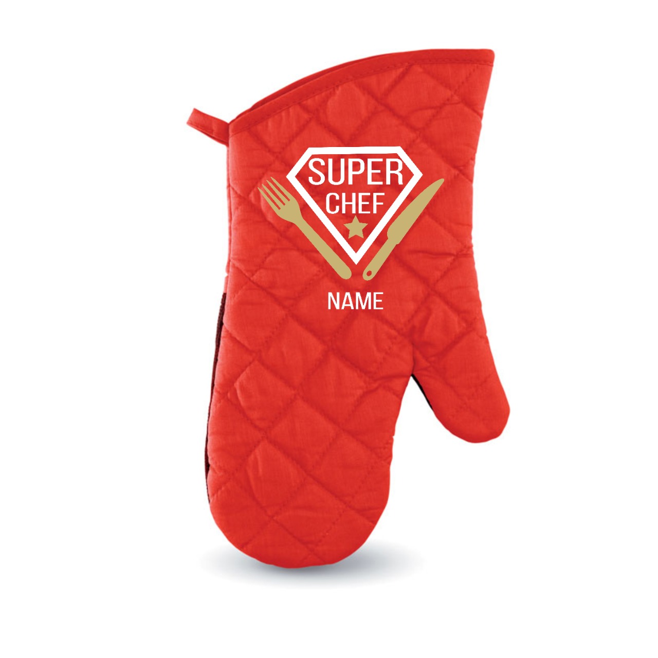 Personalised Red Super-chef Oven Glove